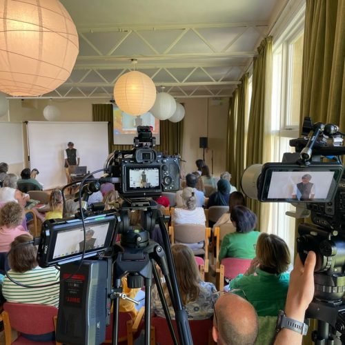 lecture hall with cameras